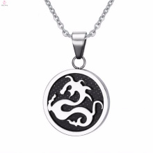 Cool Stainless Steel Silver Big Round Monogram Pendant Holder Necklace